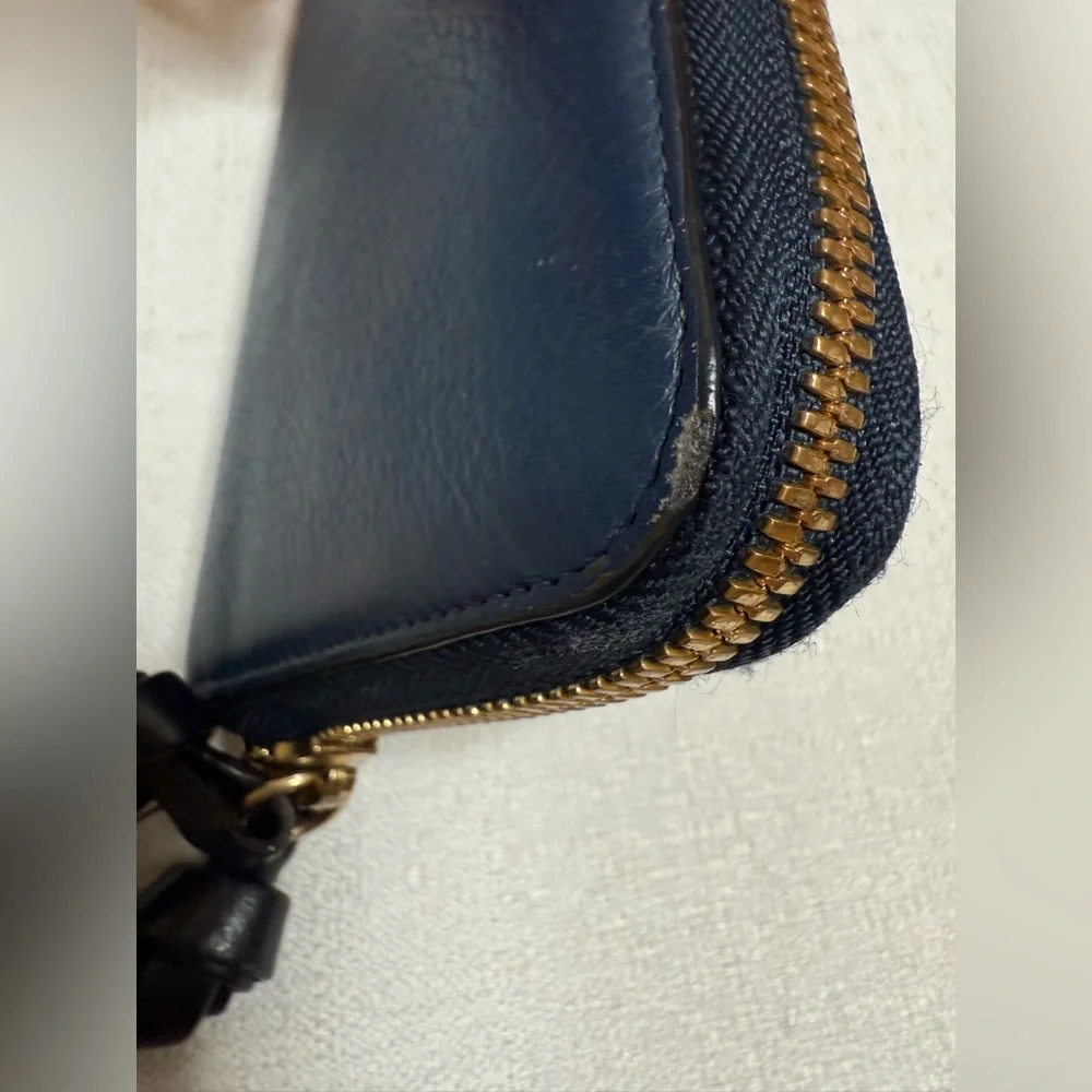 Authentic Chloé Alphabet Zip-Around Wallet with Goldtone “A” Charm